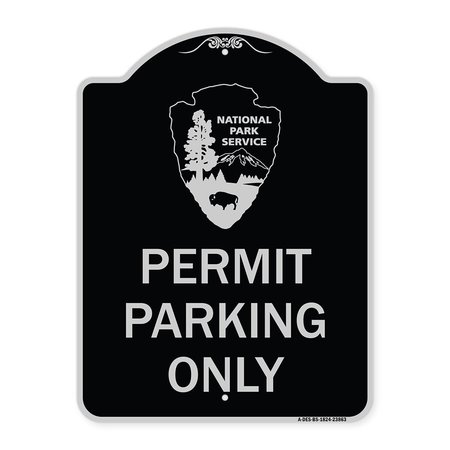 SIGNMISSION National Park Service Permit Parking Heavy-Gauge Aluminum Sign, 24" x 18", BS-1824-23863 A-DES-BS-1824-23863